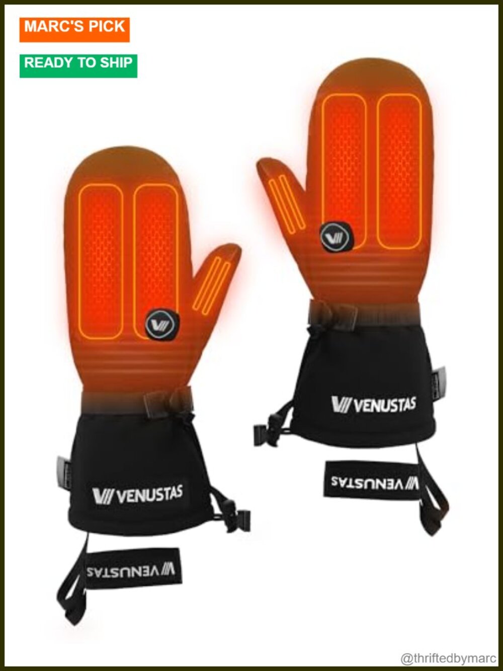 Heated Mittens 14H Battery Waterproof Leather Ski Gloves Smart Temp Control